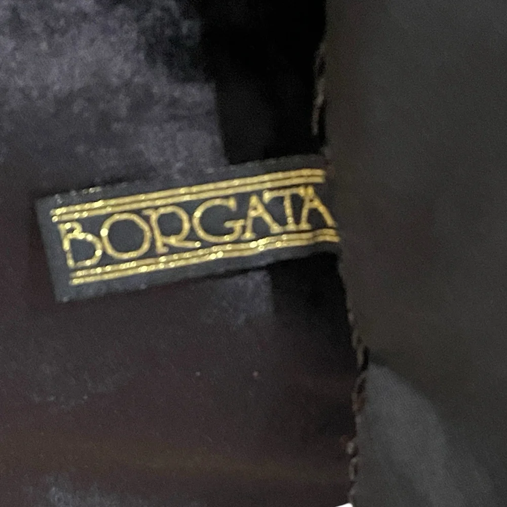 2 Borgata Decorative Silk Pillows Beaded Fringe Floral Square Brown Gold 15”